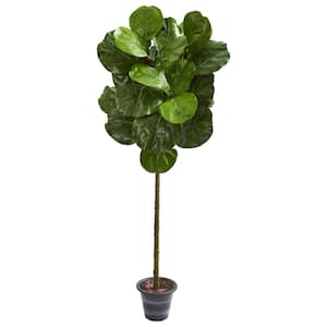 Indoor 4-Ft. Fiddle Leaf Artificial Tree With Decorative Planter