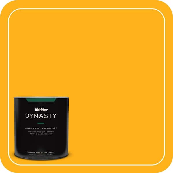 BEHR DYNASTY 1 qt. #S-G-340 Sun Ray Semi-Gloss Enamel Interior Stain-Blocking Paint and Primer