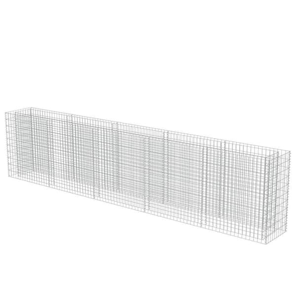TIRAMISUBEST 177.2 in. x 19.7 in. x 39.4 in. Silver Galvanized Steel Garden Gabion Raised Bed Planter Boxes