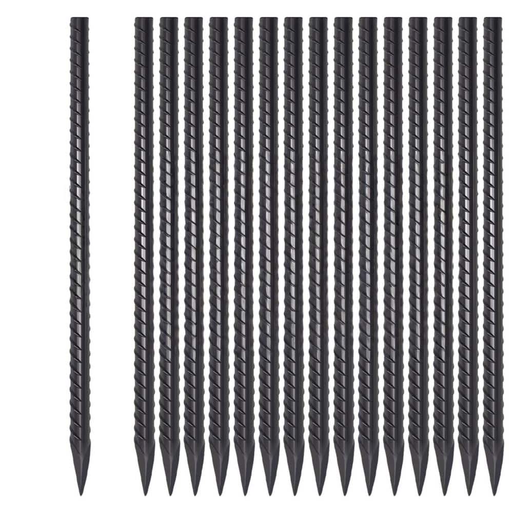 16-Pack 3/8 in. x 1.33 ft. Rebar Stakes, Landscape Timber Spikes with Chisel Point End for Camping Tent, Concrete price history on PriceWatchPro