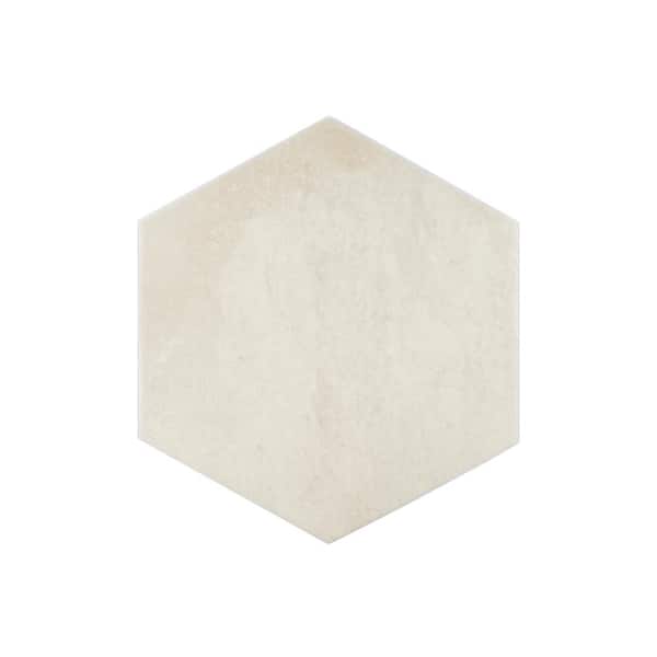 Arcadian 4.5 in. x 10 in. Hexagon Linen Matte Porcelain Tile Sample