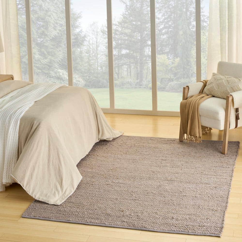 Handmade Gray Jute Flatwoven Reversible 8' x 10' Rug