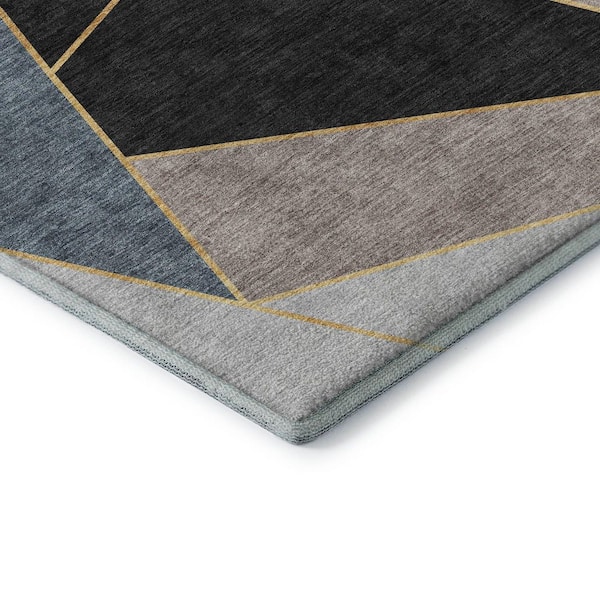Mayfield Premium Machine Washable Indoor/Outdoor Geometric AMF636 Blue 10 ft. x 14 ft. Area Rug