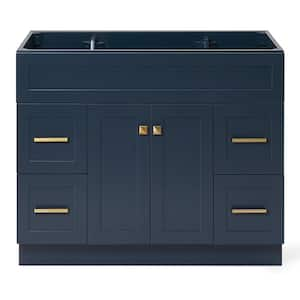 Hamlet 42 in. W x 21.5 in. D x 34.5 in. H Freestanding Bath Vanity Cabinet without Top in Midnight Blue