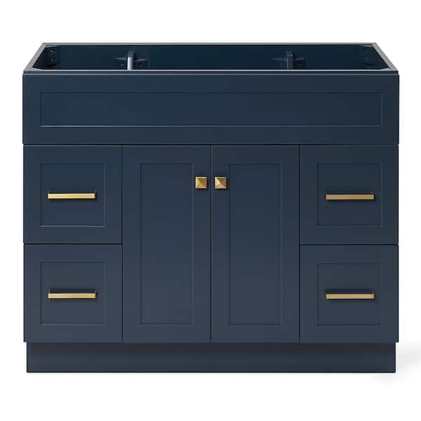 ARIEL Hamlet 42 in. W x 21.5 in. D x 34.5 in. H Freestanding Bath Vanity Cabinet without Top in Midnight Blue