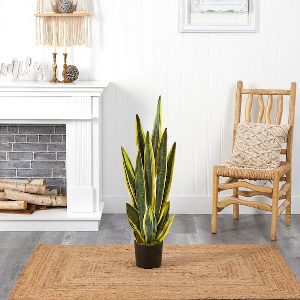 Nearly Natural 38 in. Green Sansevieria Artificial Plant