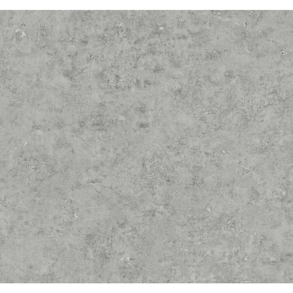 Seabrook Designs 60.75 sq. ft. Stoneware and Metallic Silver Cement Faux Embossed Vinyl Unpasted Wallpaper Roll