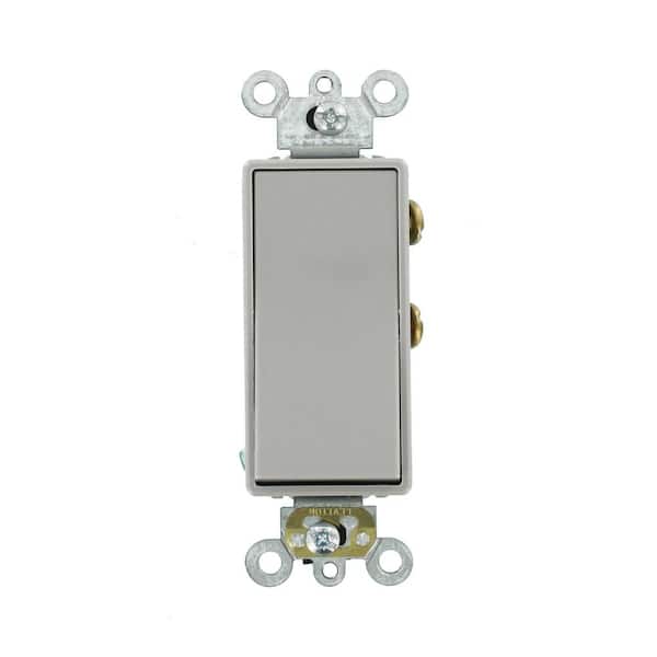 Leviton 15 Amp Decora Plus Commercial Grade Single Pole Double-Throw Center-Off Maintained Contact Rocker Switch, Gray 5685-2GY