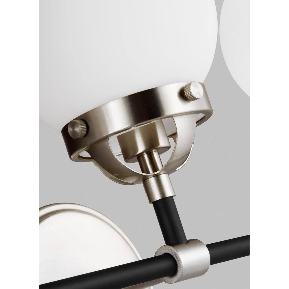 Brushed Nickel 3-Light Vanity with Etched Glass Shades