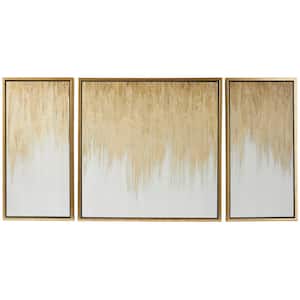 3- Panel Geode Ombre Framed Wall Art with Gold Frame 32 in. x 32 in.