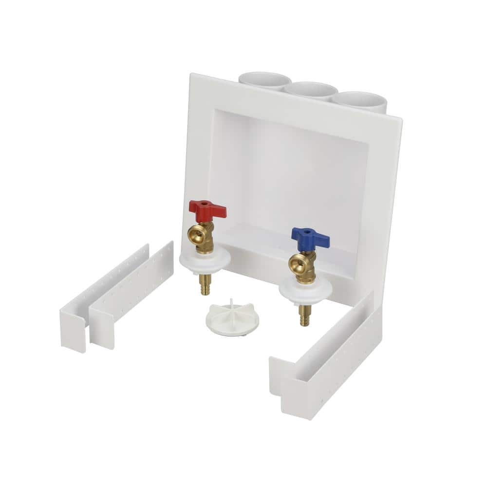 Quadtro 1/2 In. X 1/2 In. PEX Compatible Washing Machine Outlet Box ...