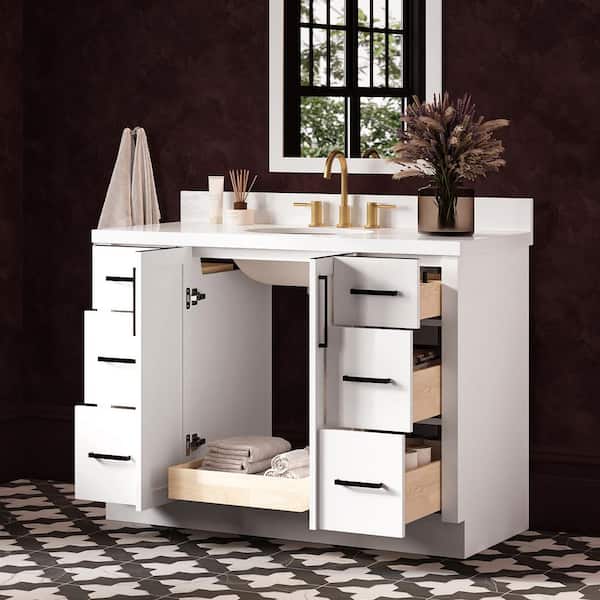 ファンデーション Yariel ARIEL Loren 48 in. Single Sink Freestanding Bathroom Vanity in