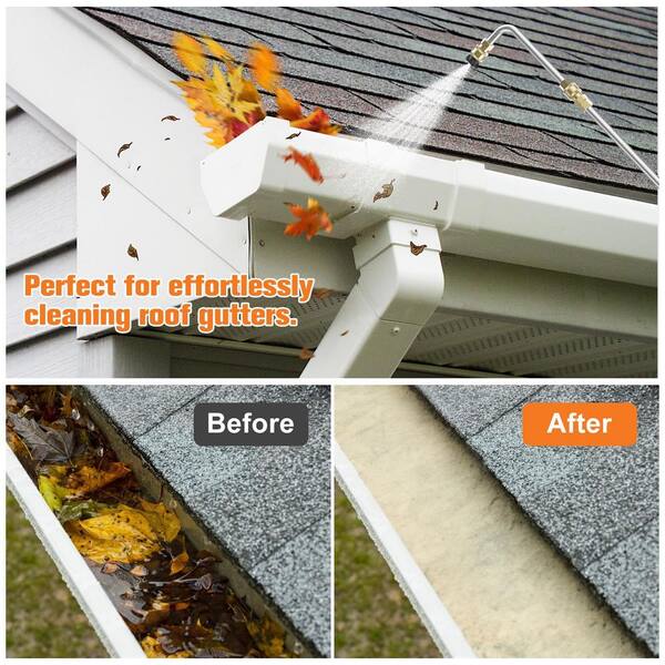 LrqzHsyl Gutter Cleaning Tools From The Ground - 10.5FT Adjustable
