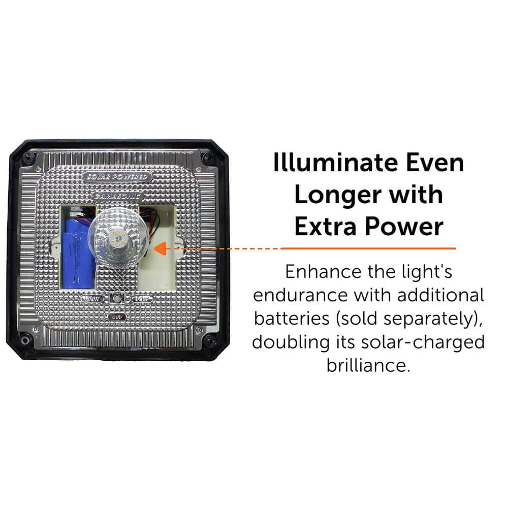 Imperial II Black Resin Solar LED Outdoor Lamp Post