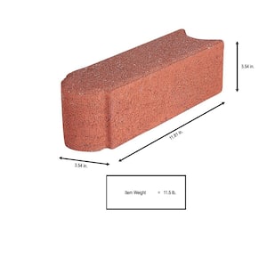 Edgerstone 12 in. x 3.5 in. x 3.5 in. River Red Concrete Edger (288-Pieces/282 lin. ft./Pallet)