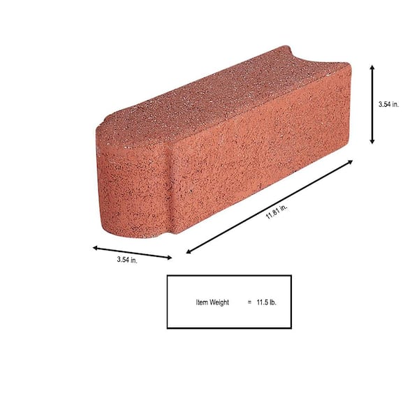 Edgerstone 12 in. x 3.5 in. x 3.5 in. River Red Concrete Edger (288-Pieces/282 lin. ft. /Pallet)