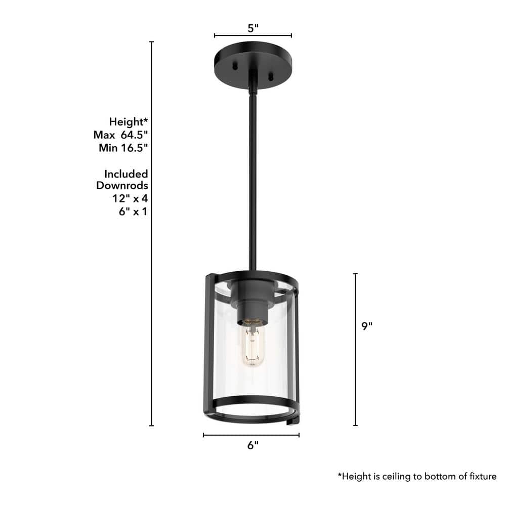 Astwood Matte Black Glass Mini Pendant Light