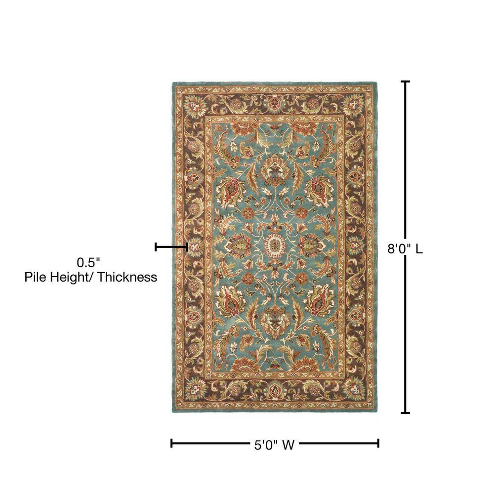Heritage Blue and Brown Hand-Tufted Wool Area Rug