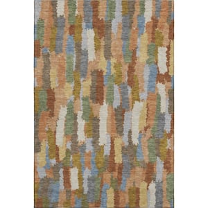 Mayfield Premium Machine Washable Abstract AMF2437 Copper 5 ft. x 7 ft. 6 in. Area Rug