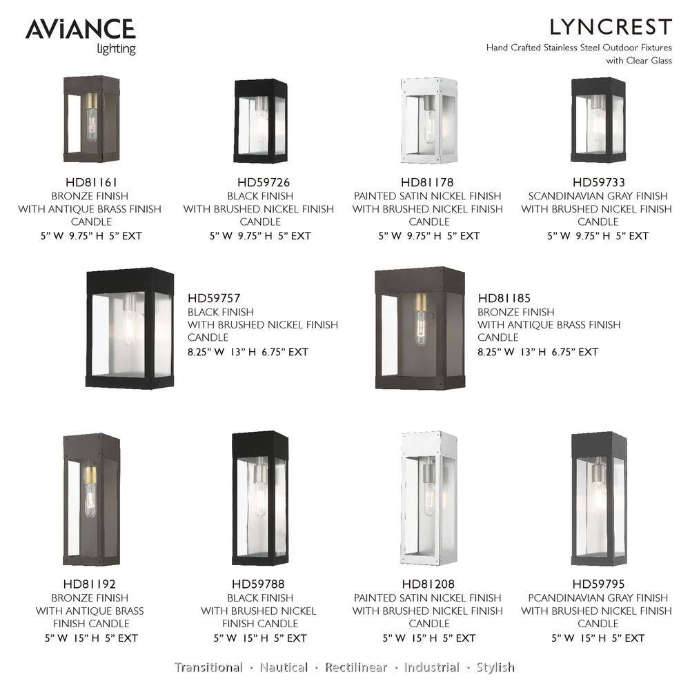 Barrett Painted Satin Nickel Outdoor Wall Lantern with Clear Glass Shade