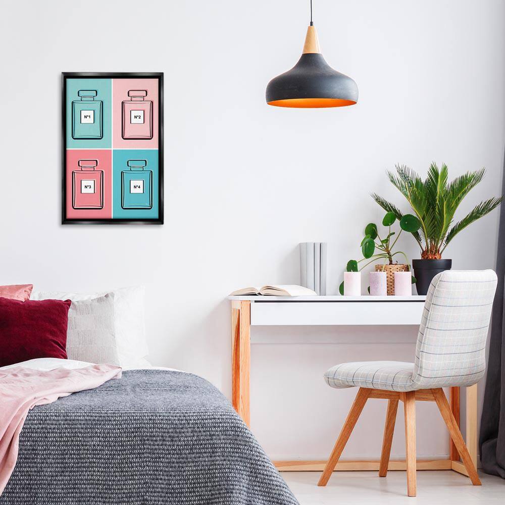Pink & Blue Perfumes by Martina Pavlova Black Floater Frame Abstract Graphic Art Print 25 in. x 17 in. price history on PriceWatchPro