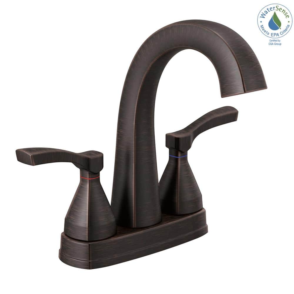 Venetian Bronze Modern Centerset Bathroom Faucet with ADA Compliance