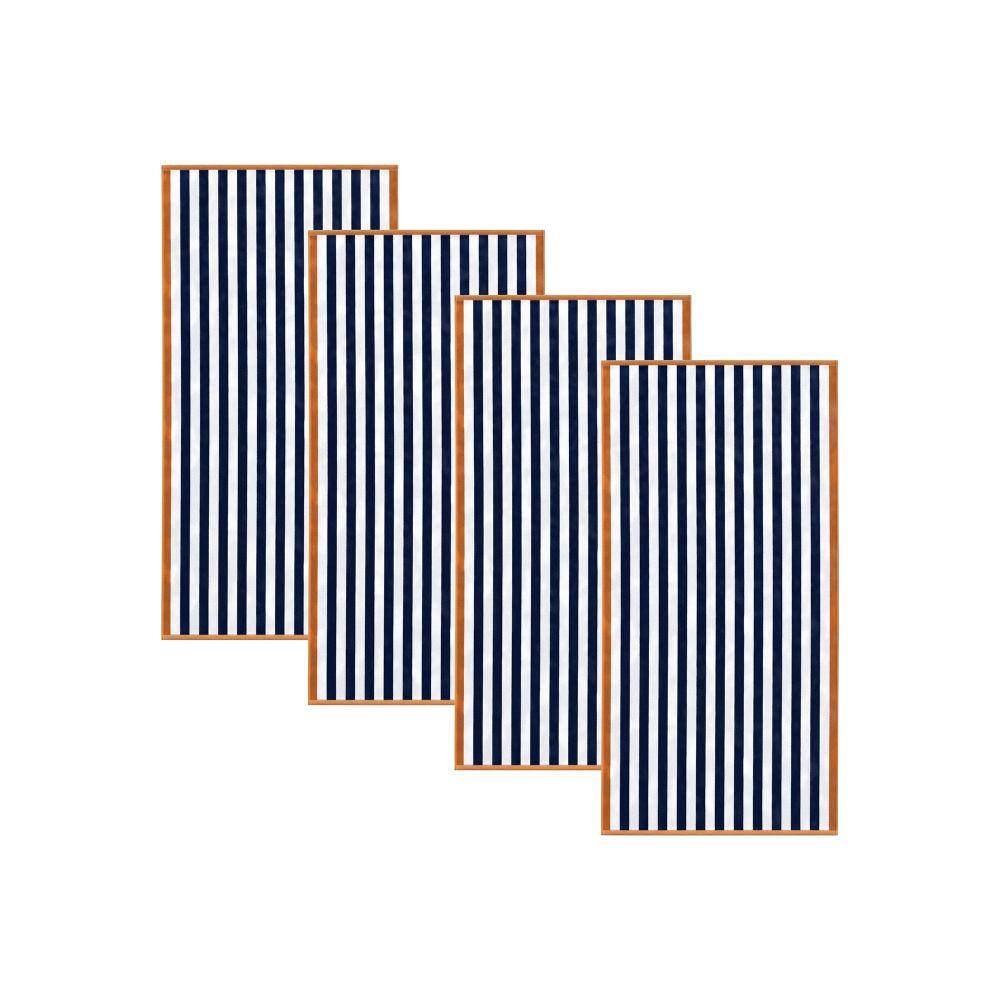 "100% Cotton Stripe Border 4 Pk Oversized Beach & Pool Towels (Stone Blue / Clay, 35"" x 70"")" price history on PriceWatchPro