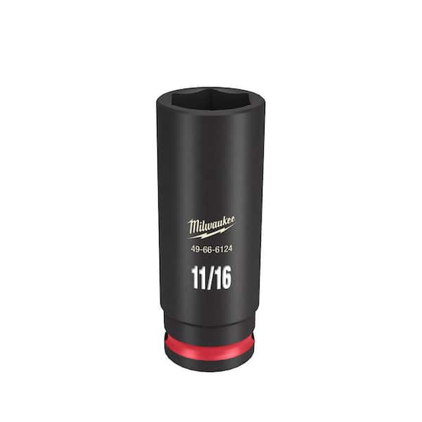 Milwaukee SHOCKWAVE 3/8 in. Drive 11/16 in. Deep 6 Point Impact Socket (1-Pack)