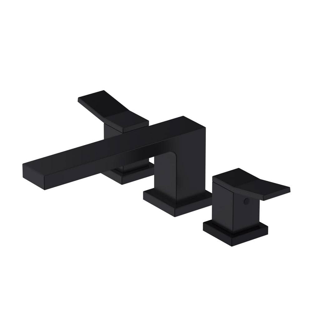 Satin Black Two-Handle Roman Tub Trim Kit