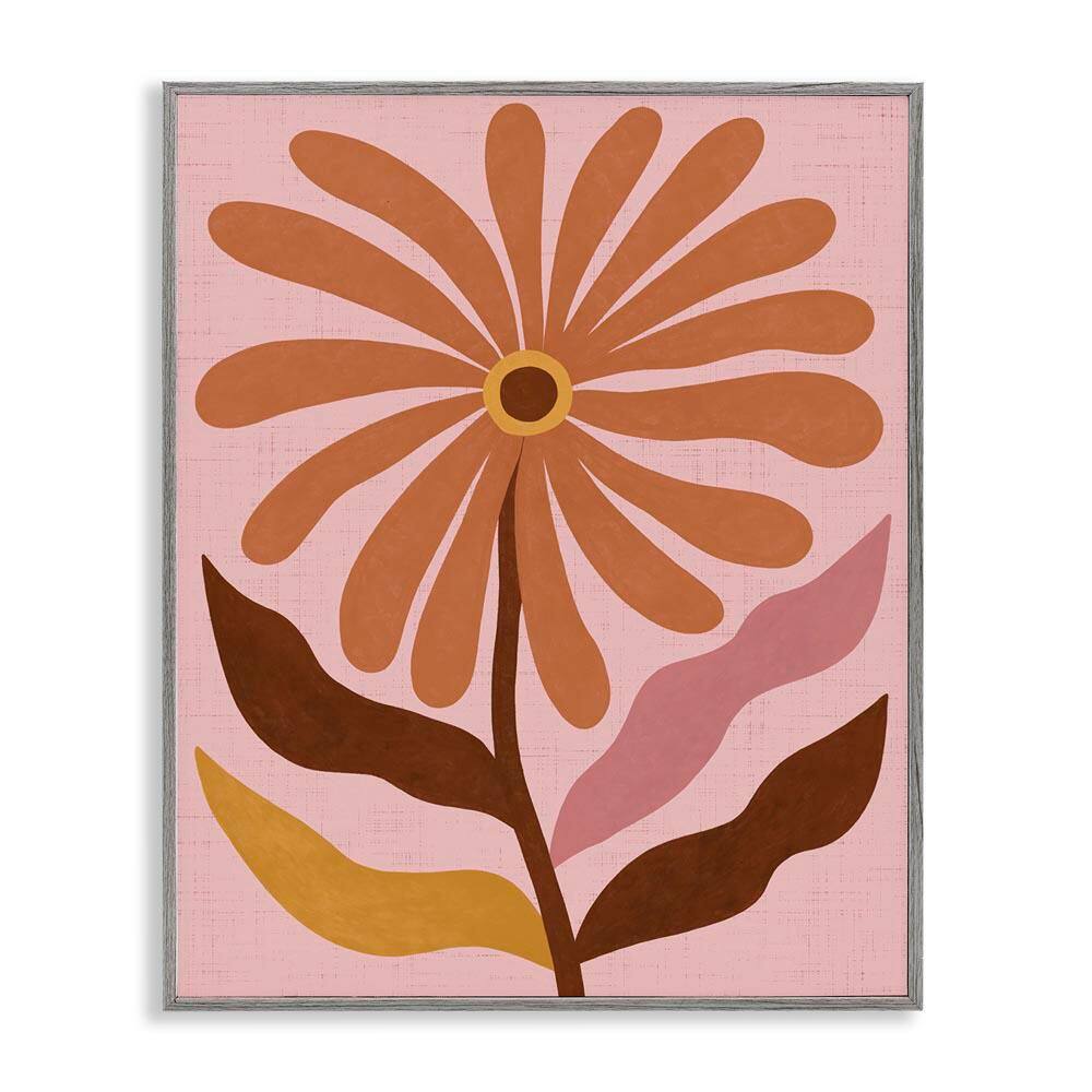 Boho Retro Flower Bloom by Nina Seven Gray Framed Nature Giclee Art Print 14 in. x 11 in. price history on PriceWatchPro