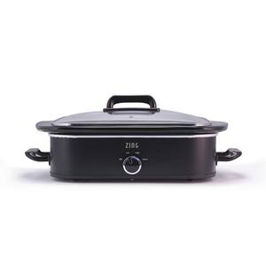 4 Qt. Black Slow Cooker with Locking Lid for Casseroles