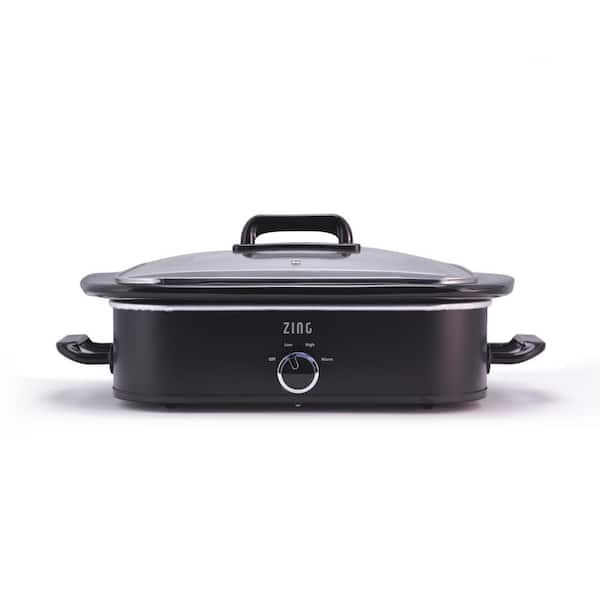 Zing 4 Qt. Black Slow Cooker with Locking Lid for Casseroles
