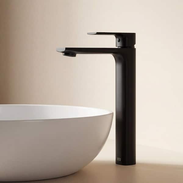 Norfolk Single Handle Single-Hole Bathroom Vessel Faucet in Matte Black