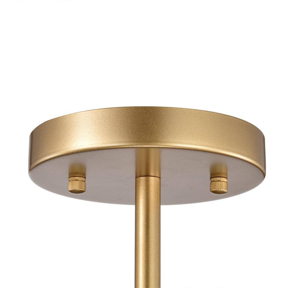 Casandra Glossy Brass 5-Light Crystal Drum Flush Mount