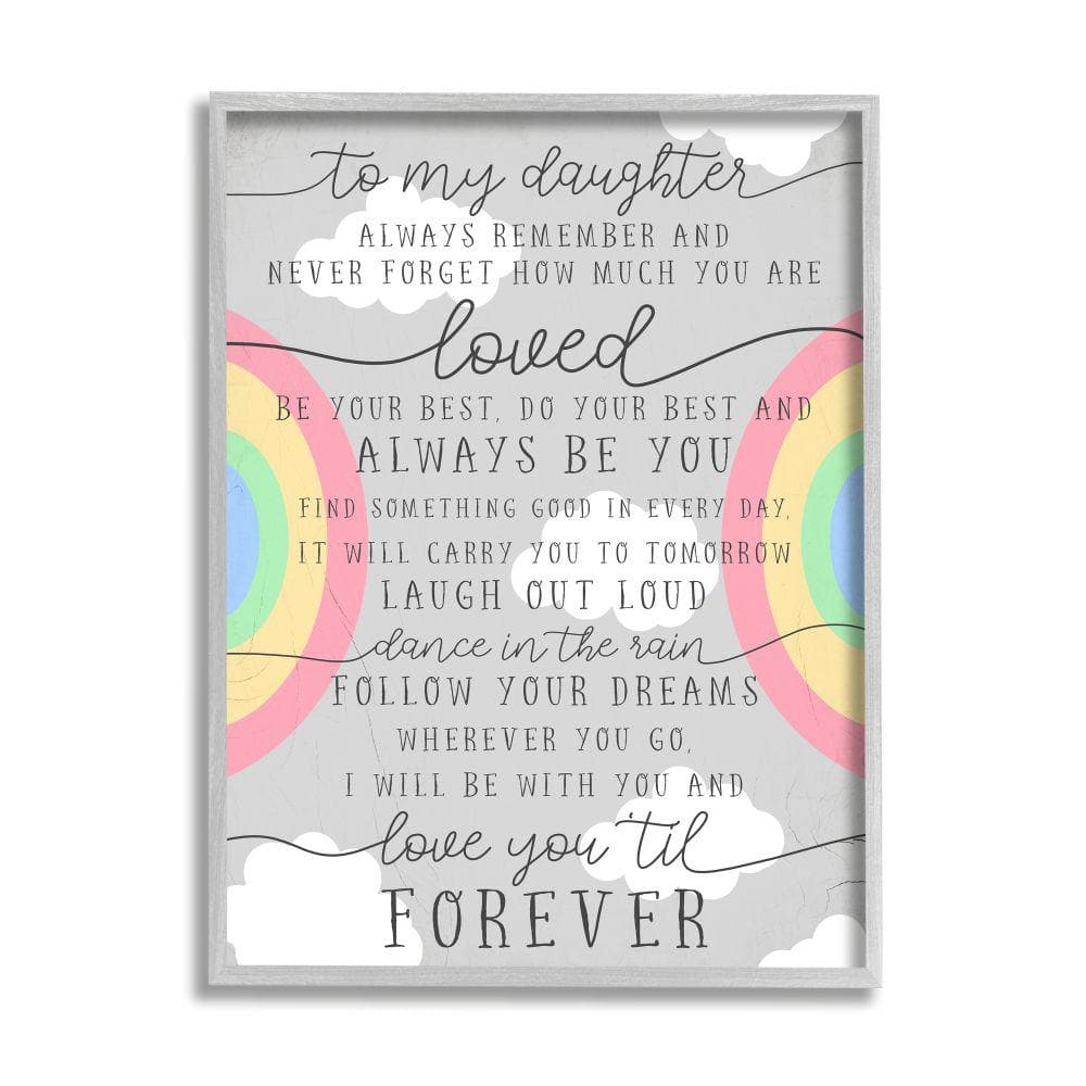 My Daughter You Are Loved Charming Rainbow By Daphne Polselli Framed Print Typography Texturized Art 24 in. x 30 in. price history on PriceWatchPro