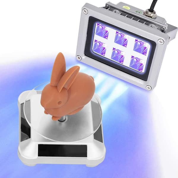 40-Watt 405 nm UV Curing Light with 360° Rotating Turntable, Resin Solidify Fixture for SLA DLP LCD 3D Printer