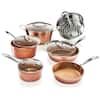 Gotham Steel Hammered Copper 10-Piece Aluminum Non-Stick Cookware Set ...