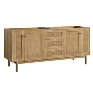 Laurent 71.9 in. W x 23.0 in. D x 33.0 in. H Bath Vanity Cabinet Without Top in Light Natural Oak
