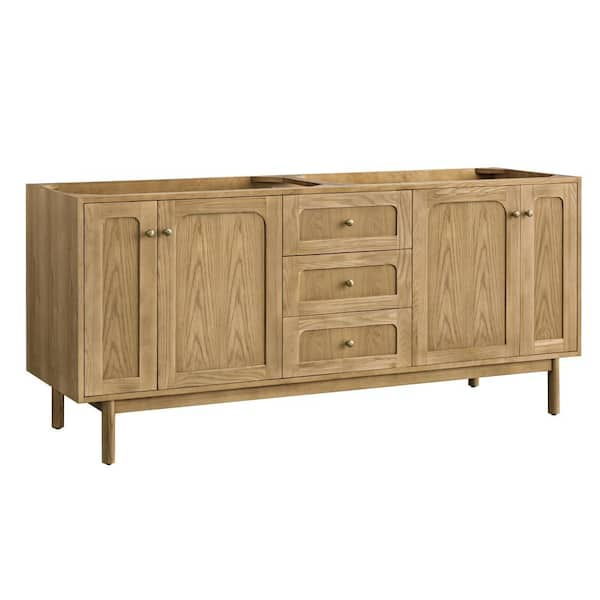 James Martin Vanities Laurent 71.9 in. W x 23.0 in. D x 33.0 in. H Bath Vanity Cabinet Without Top in Light Natural Oak