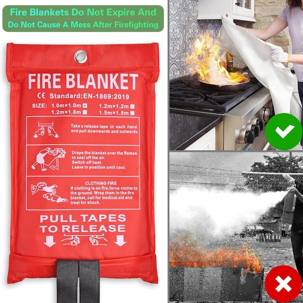 Kanhiro Fire Blanket, Emergency Fire Suppression Blanket For Home And Kitchen, Fiberglass Fire Blanket Great For School, Fireplace, Grill, Car, Office, Warehouse (4 Pack, 39 In X 39 In - View #3