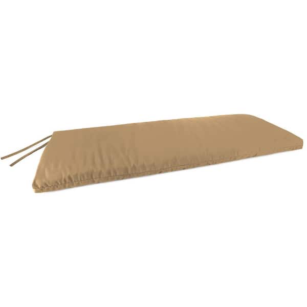 Jordan Manufacturing Sunbrella 48 in. x 18 in. Canvas Cocoa Brown Solid Rectangular Knife Edge Outdoor Settee Swing Bench Cushion with Ties