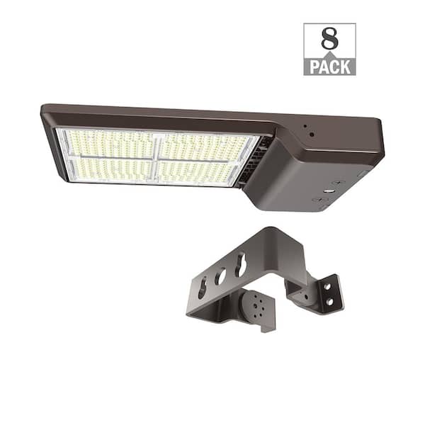 ETI LIGHTING 600-Watt Equivalent Integrated LED Bronze Area Light with Trunnion Mount Kit TYPE 3 Adjustable Lumens and CCT (8-Pack)
