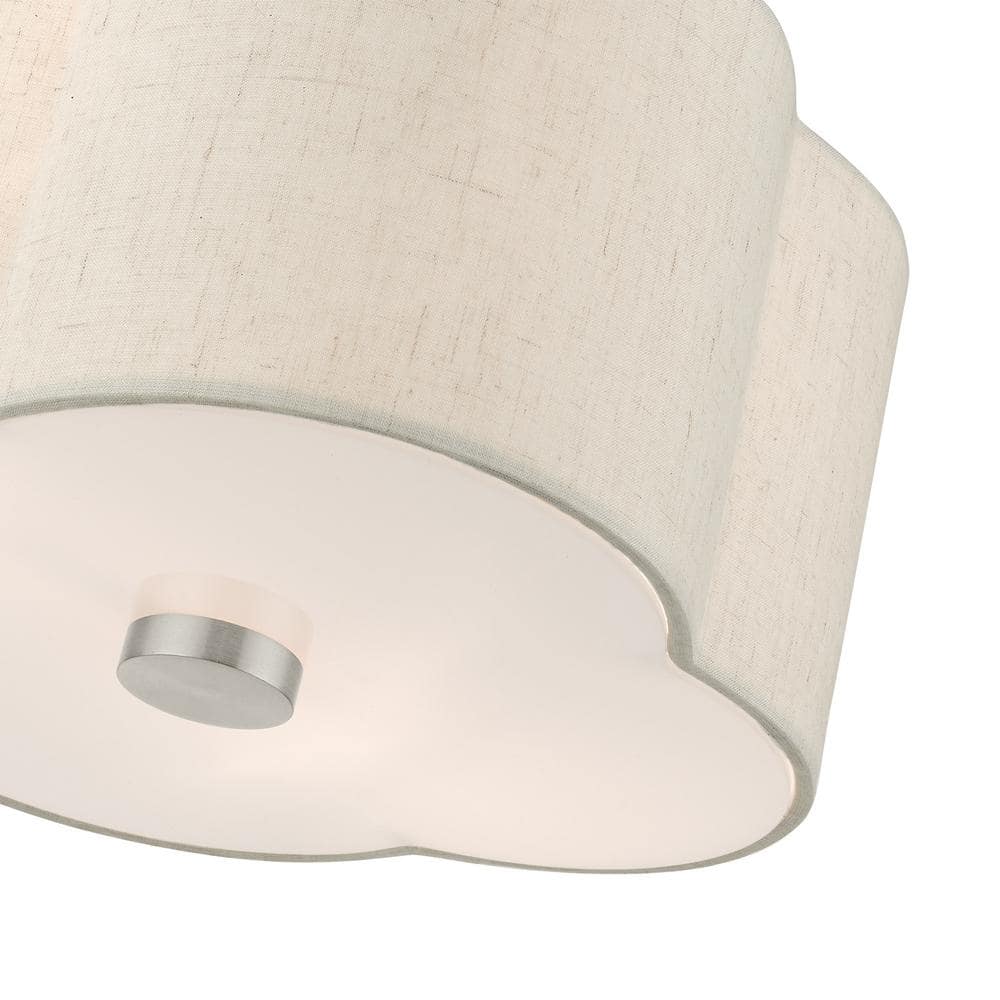 Solstice Brushed Nickel 2-Light LED Semi-Flush Drum Light