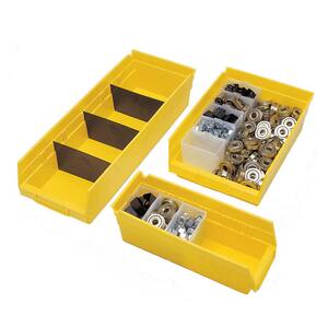 6 in. W x 17-1/2 in. D x 4 in. H 1.8 Gal. Plastic Nestable Storage Bin in Yellow (24-Pack)