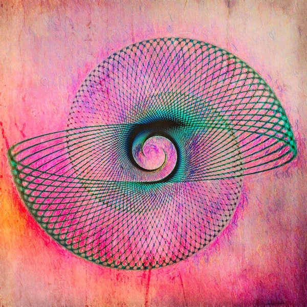 VENICE BEACH Collections Spiral Glow 2 by Grotto Studios 1 Piece Unframed Graphic Print Abstract Poster Art Print 30 in. x 30 in.