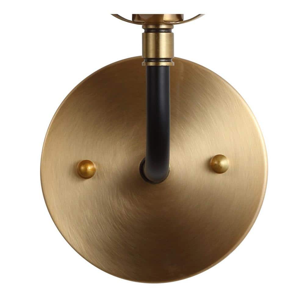 Caleb 11.75'' Antique Gold and Black LED Vanity Light