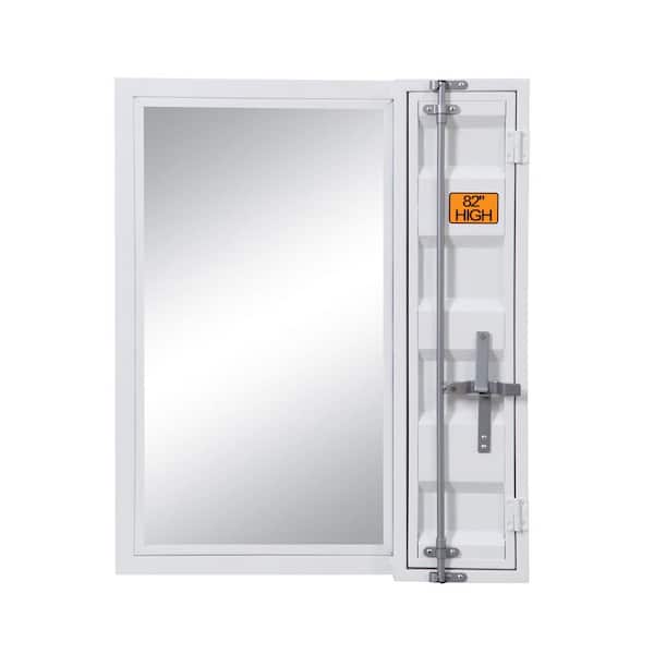 Unbranded 26 in. W x 32 in. H Small Rectangular Single Metal Framed Wall Bathroom Vanity Mirror in White