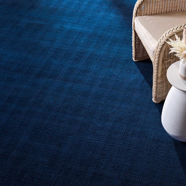 Mirage 9 ft. x 12 ft. Blue Ribbed Area Rug
