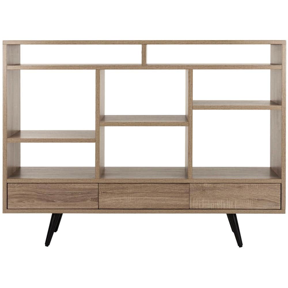 Dubai Collector's Fair Inspired Oak and Black Mid Century Etagere