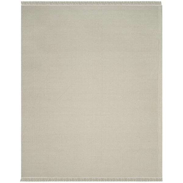 SAFAVIEH Montauk Ivory/Green 9 ft. x 12 ft. Multi-Striped Solid Color Area Rug